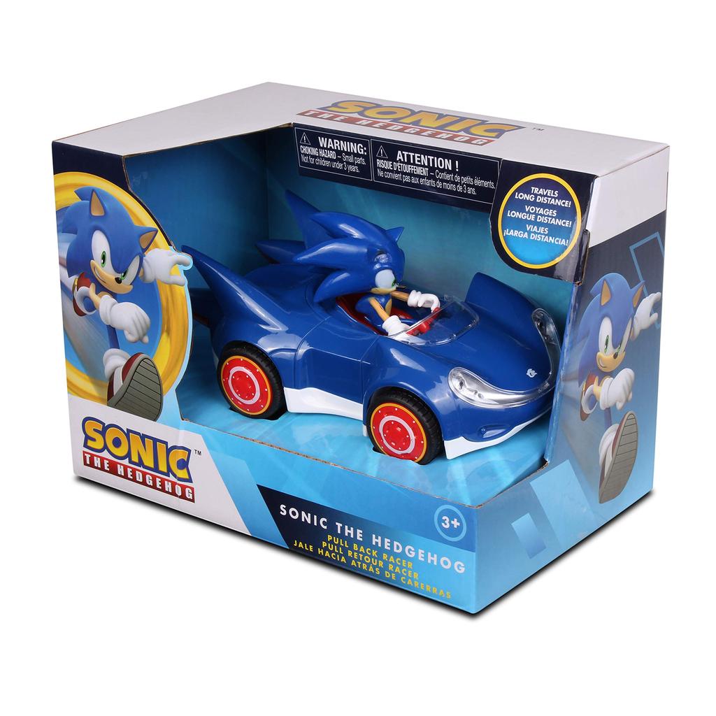 NKOK Sonic the Hedgehog All-Stars Racing Figura de Ação de Puxar para Trás - Pequeno, Azul