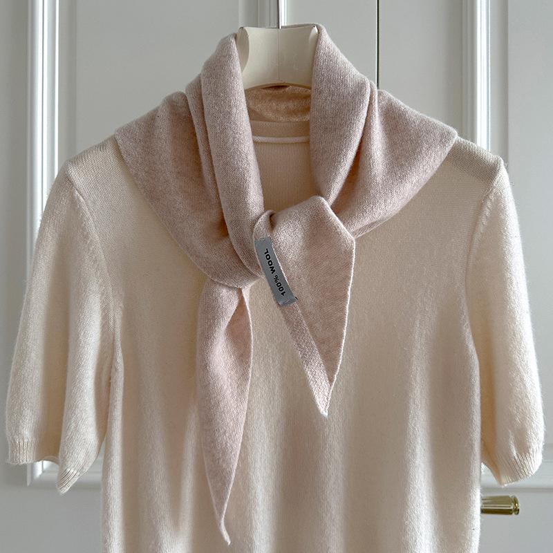 British Korean Triangle Scarf  Wool Triangular Scarves Women Headscarf Knitted Shaws Multi-Functional Warm Knitted Poncho