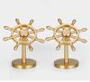  Ornement Spinner Roue de Navire en Laiton Rotatif - Décoration de Bureau en Métal & Cadeau
