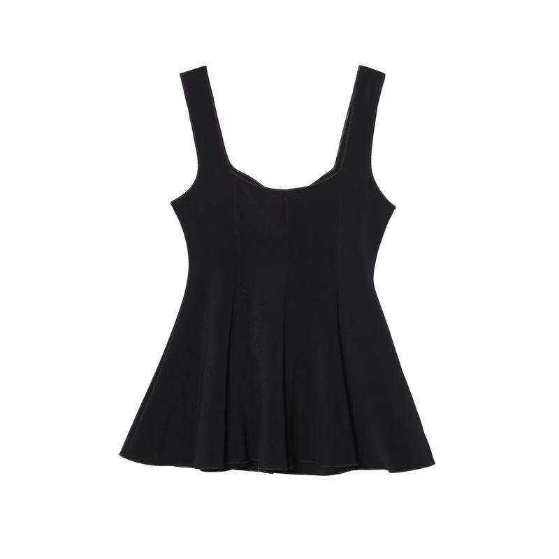 Za Spring New Arrivals Women's Clothing Zr European and American Style Short Skirt Hem Elastic Round Neck Top 5584150 800