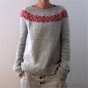 Damen Rundhals Farbblock Lockerer Passform Pullover Strickpullover Geometrisch Street Style 2025