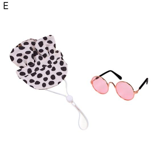 Pet Baseball Cap with Ear Holes Adjustable Cat Sun Protection Hat with Collar/Glasses Accessories for Smalls Cats Dogs