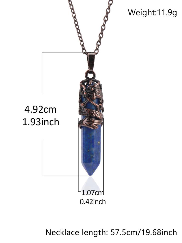 Dragon Crystals Necklace Stone Quartz Necklaces Natural Crystal Pendant Hexagonal Pendant Amethysts Jewelry for Women Men E853