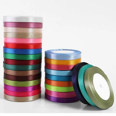 10mm Satynowe Wstążki DIY Ślub Urodziny Sztuczne Jedwabne Róże Materiały Rękodzieło Akcesoria Krawieckie Materiał do Scrapbookingu 25 Jarda