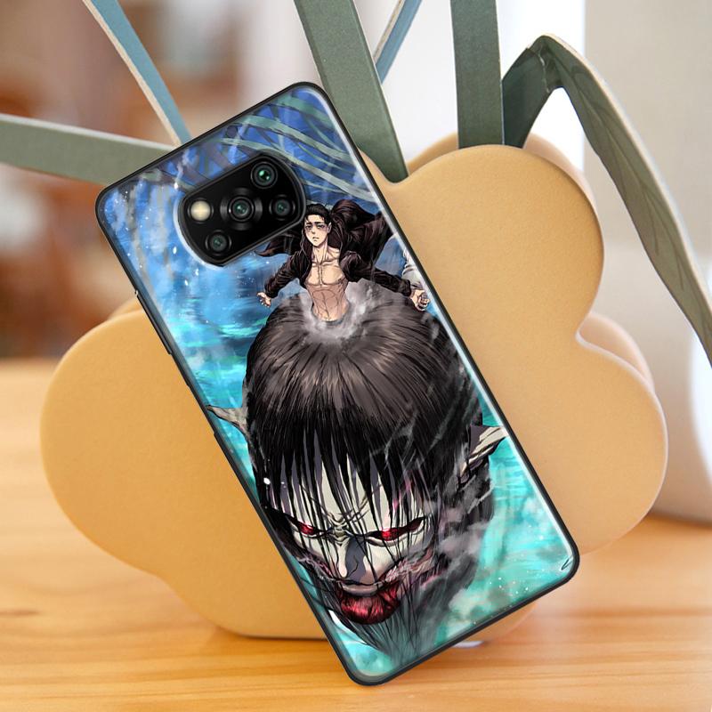 Husa Anime Attack on Titan pentru Xiaomi Mi 11 Lite 9T 10T 11T Pro POCO X3 Pro X3 GT F1 F2 F3 M4 M3 Pro Husa