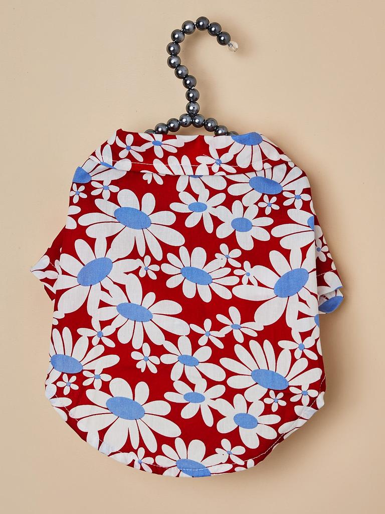 Dog Clothes for Small Dogs Daisy Printed Costume Puppy Shirt Doggie Pet Clothes Soft Apparel Attire