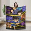 Vintage 90s Detective Conan Anime Blanket Kuroba Kaito Fuzzy Vintage Soft Throw Blankets Bedding Lounge Spring/Autumn Outdoor