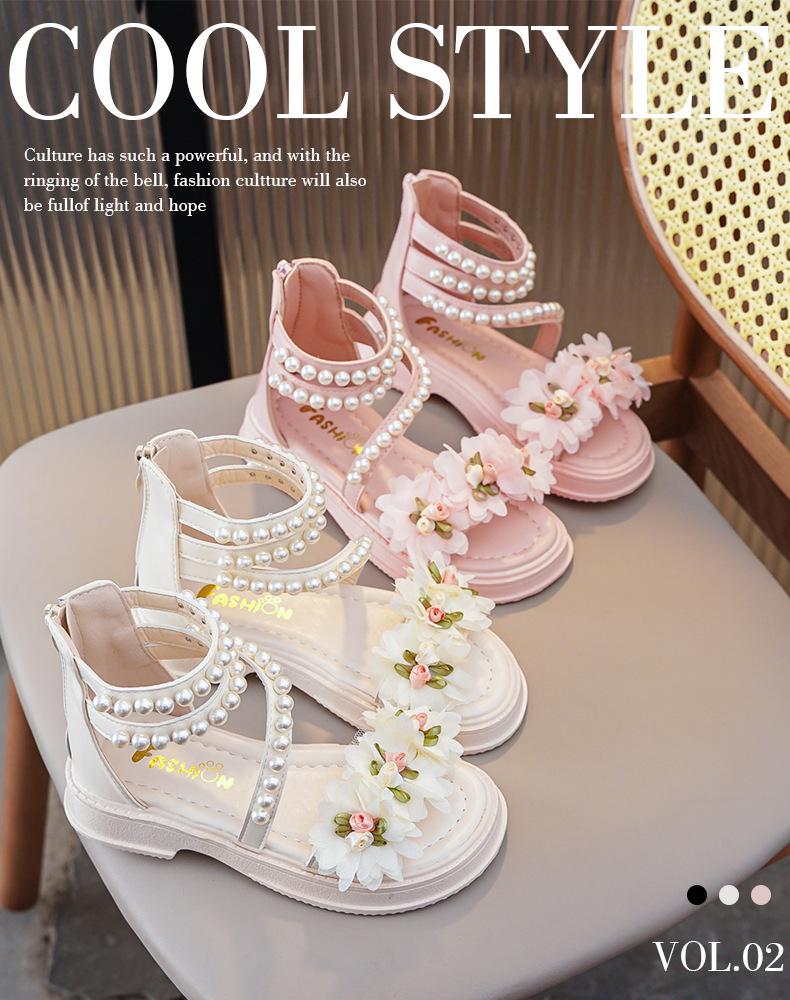 Summer 2025 Girls' Cute Princess Open Toe Sandals – Soft Sole, Perfect for Little and Big Kids At the Beach.