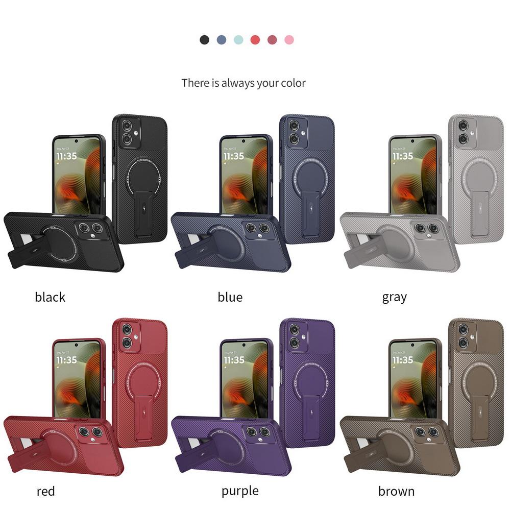 Kohlefaser Unsichtbarer Ständerhalter Eingebauter Magnetring Hülle für Moto G35 G55 G75 G85 G54 Kameraschutzabdeckung