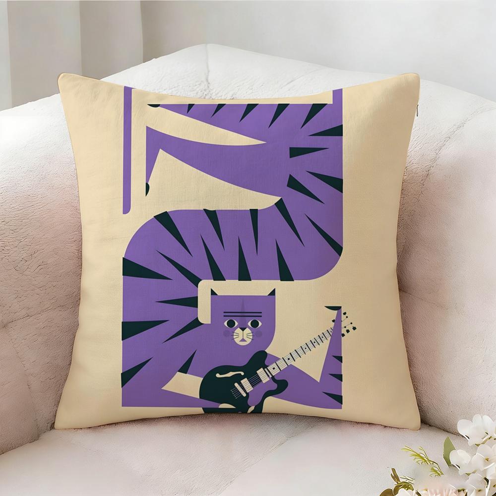 Simple Stylish Music Record Design Pillow Case Pillowcase Doublesided Printed Sofa Cushion Bedroom Headboard Pillow