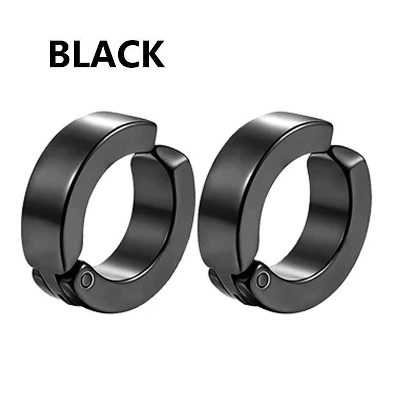 1 Pairs Stainless Steel Painless Ear Clip Earrings for Men Women Punk Sword Cross Black Non Piercing Fake Earrings Jewelry Gifts