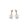 Boucles d'oreilles - LUXENTER - Nolshu - Argent 925 - Or jaune 18K - Perle blanche