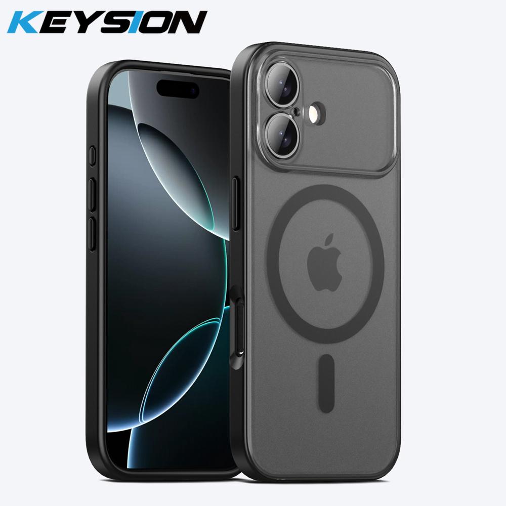 KEYSION Matte Case for MagSafe for iPhone 17 Silicone+PC Translucent Wireless Charging Shockproof Phone Back Cover for iPhone 17