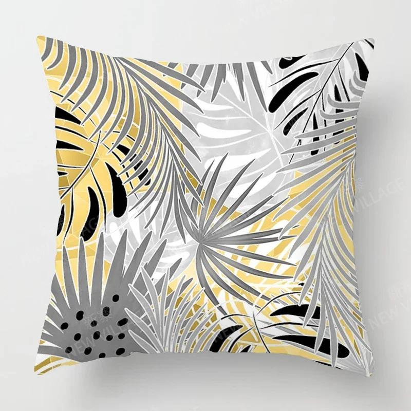 Nordic fall home decor autumn throw pillow case sofa Cushion cover modern 45x45cm 45*45 50x50 60x60cm 40*40cm green leaf plant