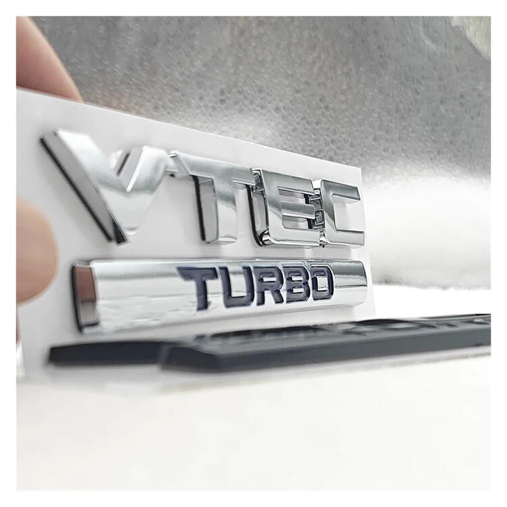3D ABS Chrome Black Logo VTEC Turbo Car Rear Trunk