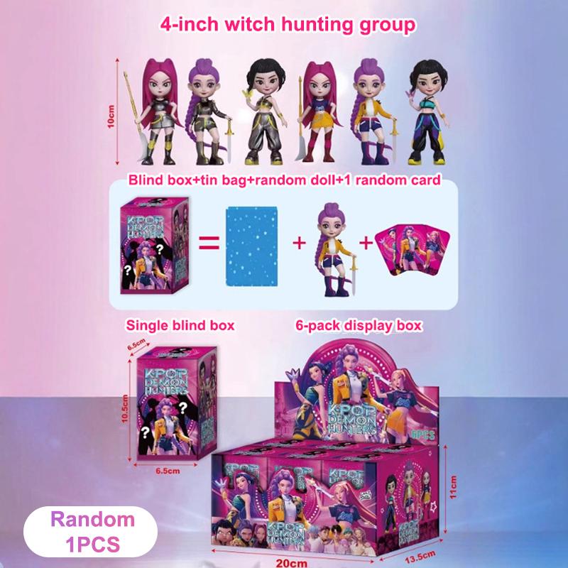 1/6Pcs Anime Kpop Devil Hunter Blind Box Disassembly Fun Blind Bag Small Statue Peripheral Model Desktop Blind Box Decor Gift