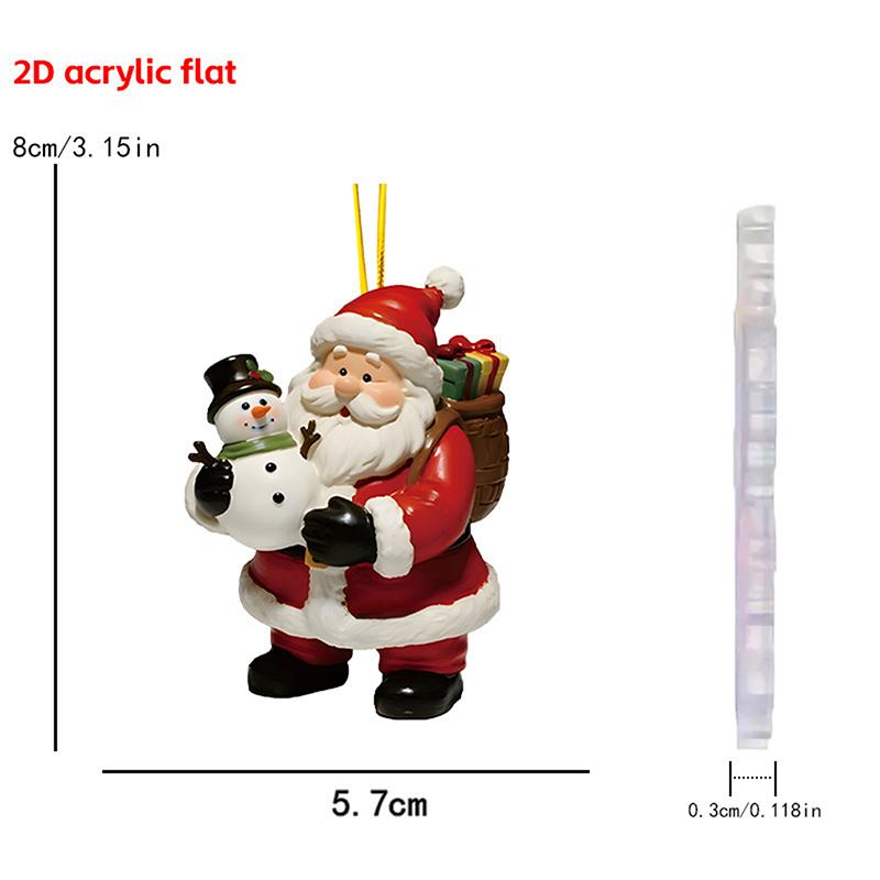 

Christmas Pendant Acrylic 2D Cartoon Santa Claus Snowman Animal Pet Festive Hanging Ornaments For Xmas Tree Decor
