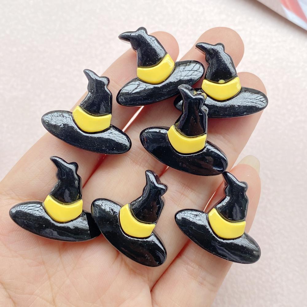10Pcs New Cute Resin Cartoon Halloween Ghost, Pumpkin Series Flat Back Scrapbooking DIY Jewelry Craft Decoration Accessories