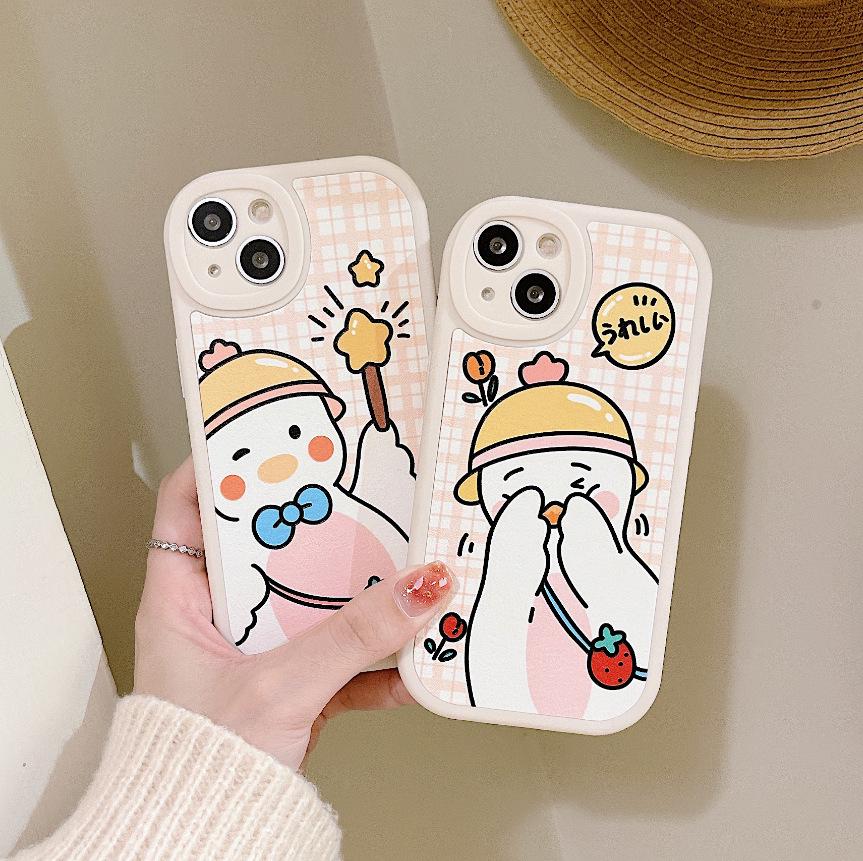 

Premium Cartoon Duck Round Sticker Phone Case for Apple 12/13 12