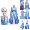 Exquisites Langarm-Eiskönigin 2 Elsa Kleid Schneekönigin Cosplay Kostüm für Mädchen 3-10