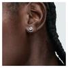 Pandora Inlaid Design 925 Silver Cubic Zirconia Cubic Zirconia Earrings Women's Silver 291248C01