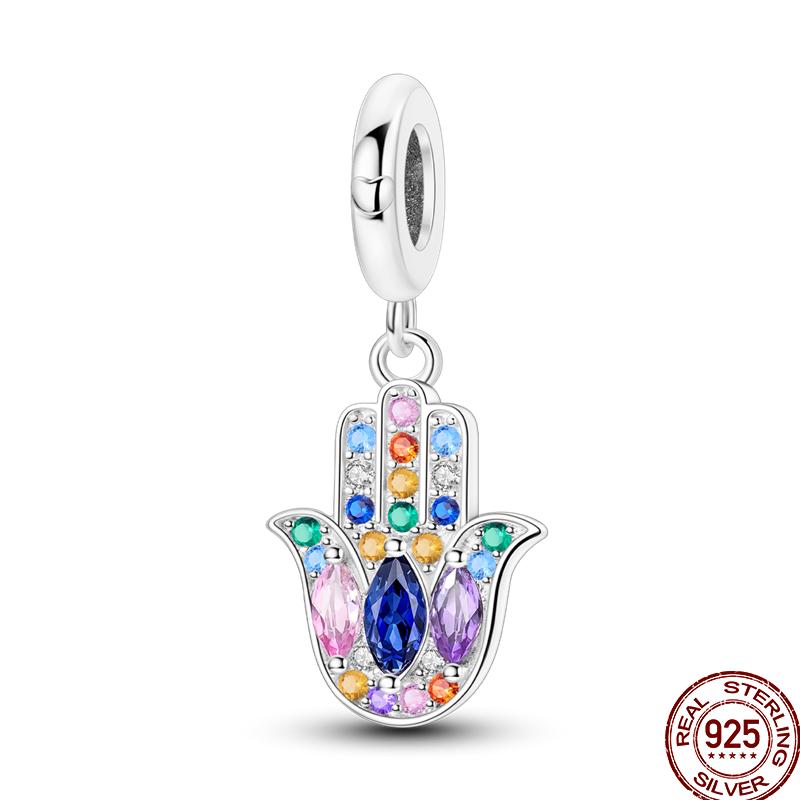 Copper Cross Bible Dove Holy Blessing Demon Eye Shiny Charm Bead Fit Pan Original Bracelet Diy Exquisite