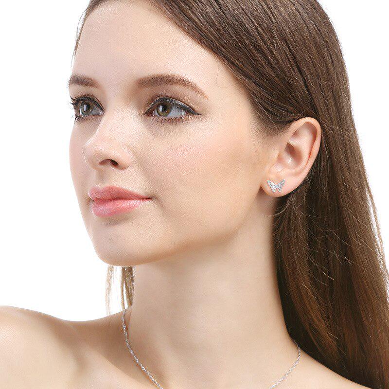 Tancise New Butterfly Shaped Stud Earrings for Women 925 Sterling Silver Wedding Engagement Party Fashion Fine Jewellery Gift