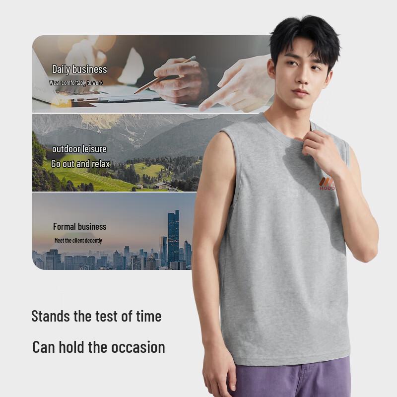 Hodo Men's Pure Cotton Sleeveless T-Shirt & Shorts Set