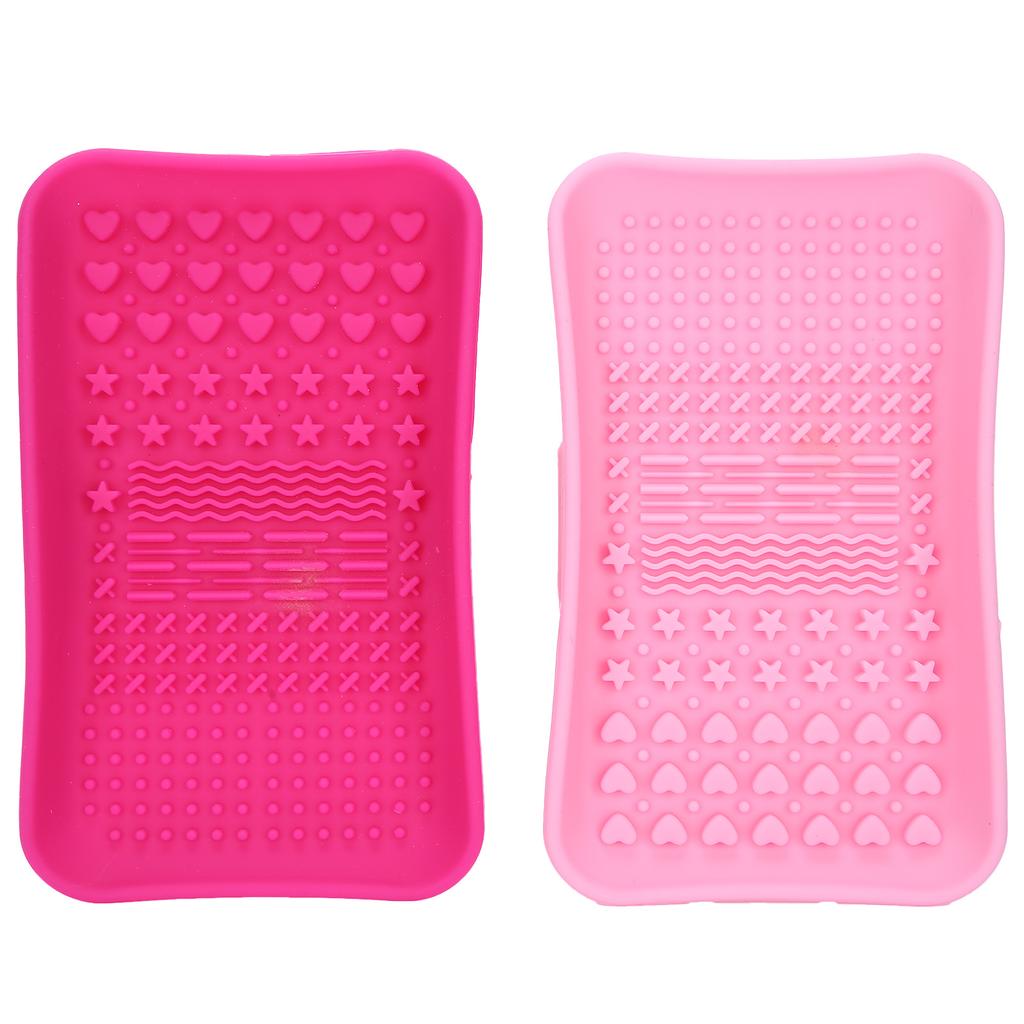 2pcs Silicone Makeup Brushes Cleaning Pads Mats Cosmetic Makeup Brush Cleaners Washing Tool