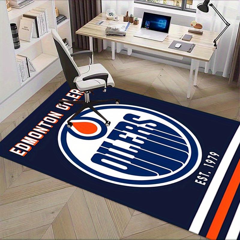Office Carpet: Edmonton Oilers Logo Perfect for Sofa Protection or Chair Underneath Cover