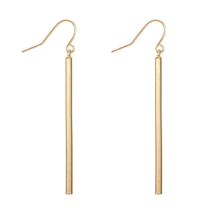 

Korean Version Gold Copper Color Square Earrings Women Europe and America fashion Simple Bent Hook Stud Square Post Earrings Jew