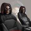 Dark Skull Reaper Printed Car Headrest Covers | 100% Polyester, Universal Fit, Easy Install & Washable | Funny Auto Decor