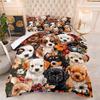Cute Dogs Animal Theme Home Comforter Winter Quilted Blanket Goose Down Duvet Quilt Cover King Queen 3D Blanket Size Twin