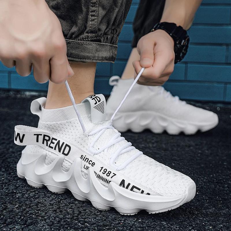 Men Outdoor Jogging Shoes Unisex Summer Casual Sneakes Chunky Breathable Women Thick Sole Non-Slip Zapatillas Botas Para Hombre