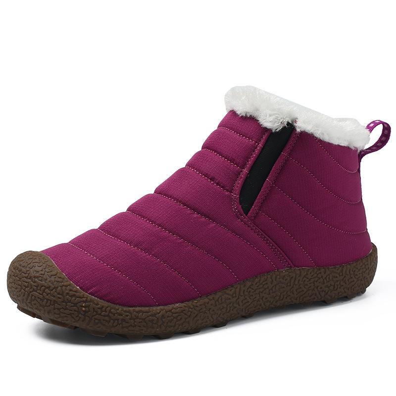 Winter new cotton shoes large size snow boots velvet warm medium and old cotton shoes large size soft flat heel