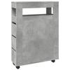 VidaXL Meuble étroit de salle de bain à roulettes gris béton, rangement de salle de bain étroit, rangement étroit pour salle 855271