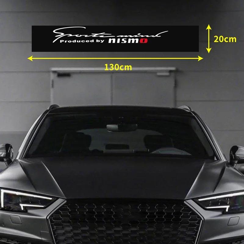 Car Front Windshield Decor Decal Reflective Sticker For Nissan Nismo Logo Tiida Teana Qashqai Juke X trail Note Almera Skyline