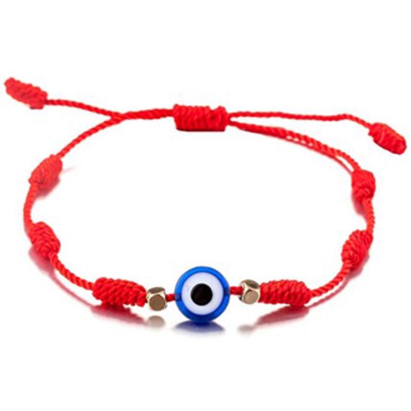 New Seven-Knot Lucky Red Rope Bracelet with Evil Eye – Handwoven and Trendy