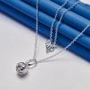 925 Sterling Silver 16-30 Inch Exquisite Spherical Pendant Necklace for Women's Fashion Wedding Jewelry Gifts