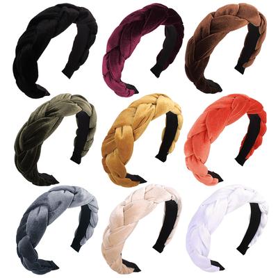 Women's Braid Braid Cloth Solid Color Wide Edge Headband Hair Accessories
