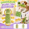 Dog Dinosaur Plush Toy with Squeaker and Crinkle, Interactive Rope Toy for Chewing and Play