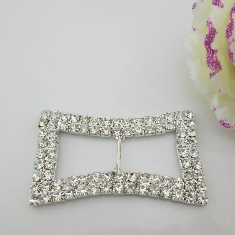 Rhinestone Invitation Ribbon Slider Buckle for Ribbons Wedding Supply Gift Wrap Hair Bow Center