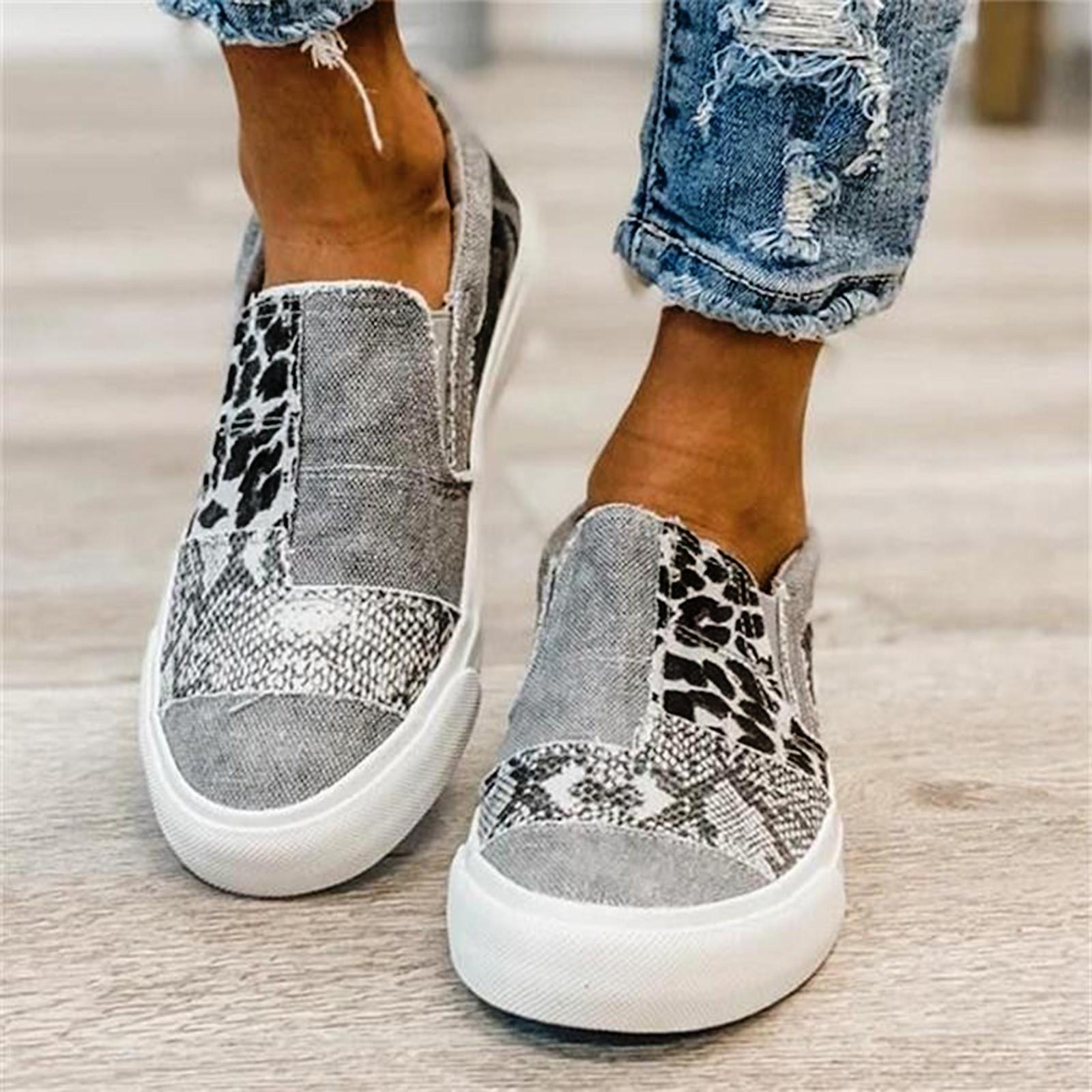 

Туфли для женщин унисекс. Туфли из парусины разных цветов. Леопардовые туфли-лодочки с серпантином.