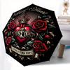 1pc Mary's Heart Automatic Opening and Closing Folding - A Good Choice for Gifts, Fashionable and Convenient Umbrella With Cute Cartoon Characters, Du