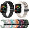 Hole Style Magnetic Folding Black Buckle Silicone Watch Band