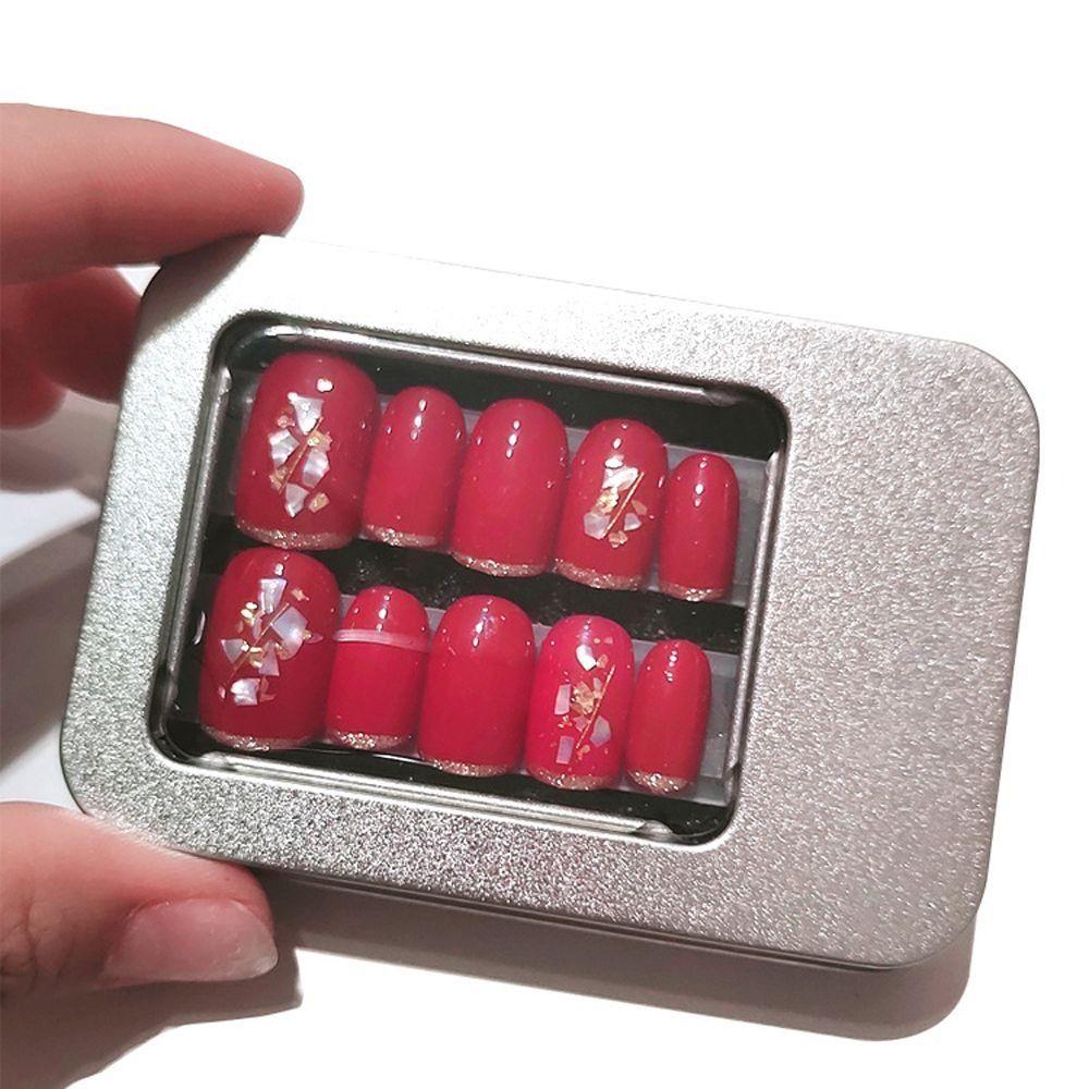 Obdélníková plechová krabička s čirým okénkovým víkem Vícebarevná pocínovaná úložná krabička Plnitelná krabička