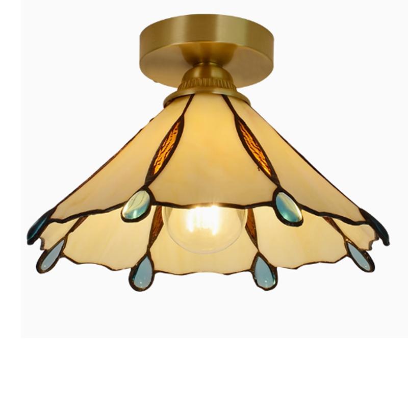 Home Garden LED Pendant Light Fixture Wood Copper Glass Lampshade Vintage Edison Bulb Hanging Lamp Restaurant Ceiling Chandelier