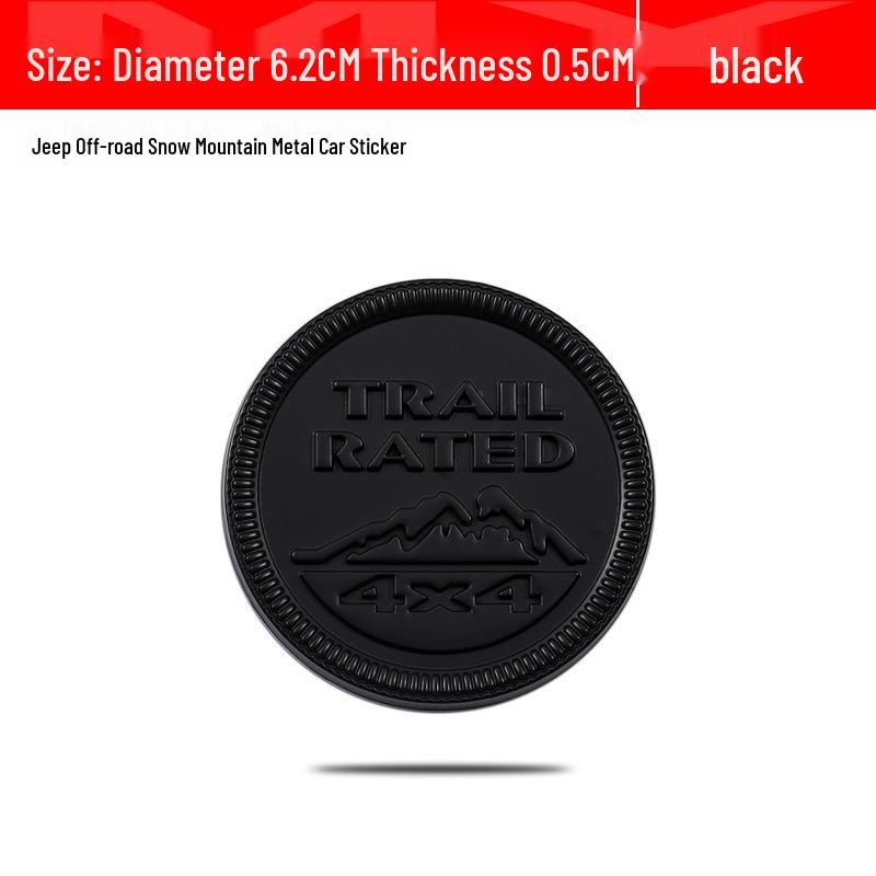 Trail Rated 4x4 Autoemblem für Jeep Cherokee, Wrangler, Compass - Karosserieaufkleber Heckemblem
