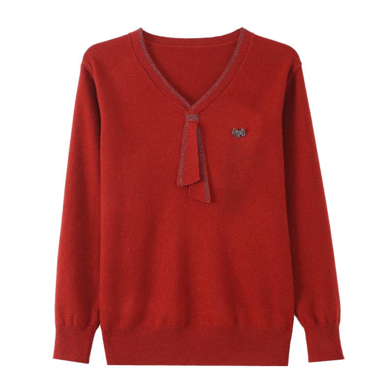 Stilvolles Frühlings-Strickoberteil für Frauen mittleren Alters 2026 - Modisches Basisschicht-Pullover für Frühling und Herbst.