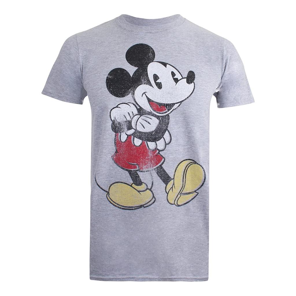 Disney Mens Mickey Mouse Vintage Heather T-Shirt